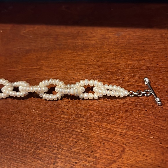 Ross Simons Sterling Silver Cultured Freshwater Pearl Link Bracelet - Picture 6 of 8